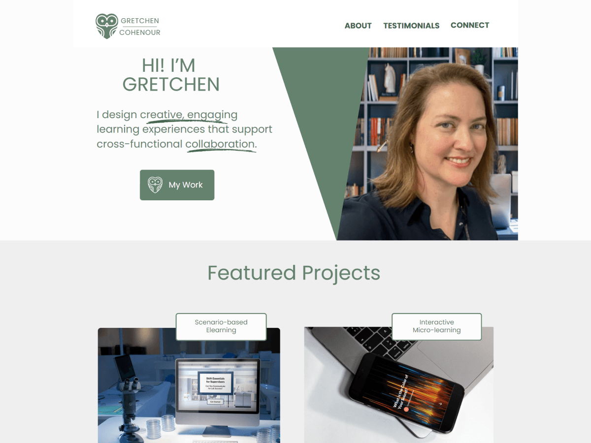 Gretchen Cohenour portfolio homepage