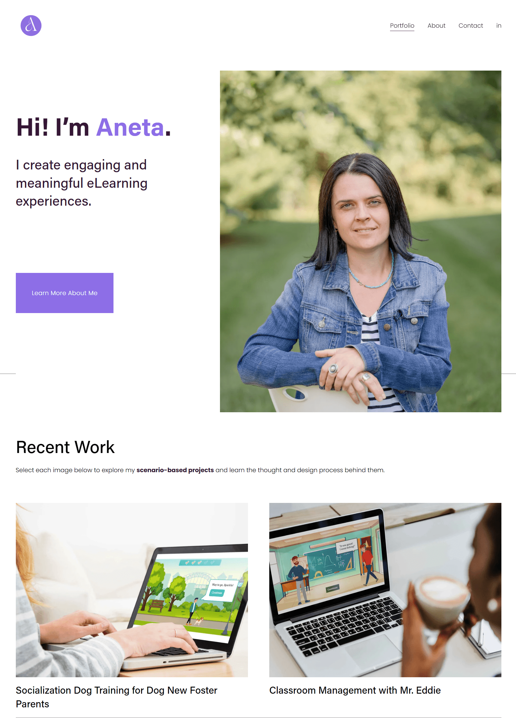 Aneta Wisniewska's portfolio homepage