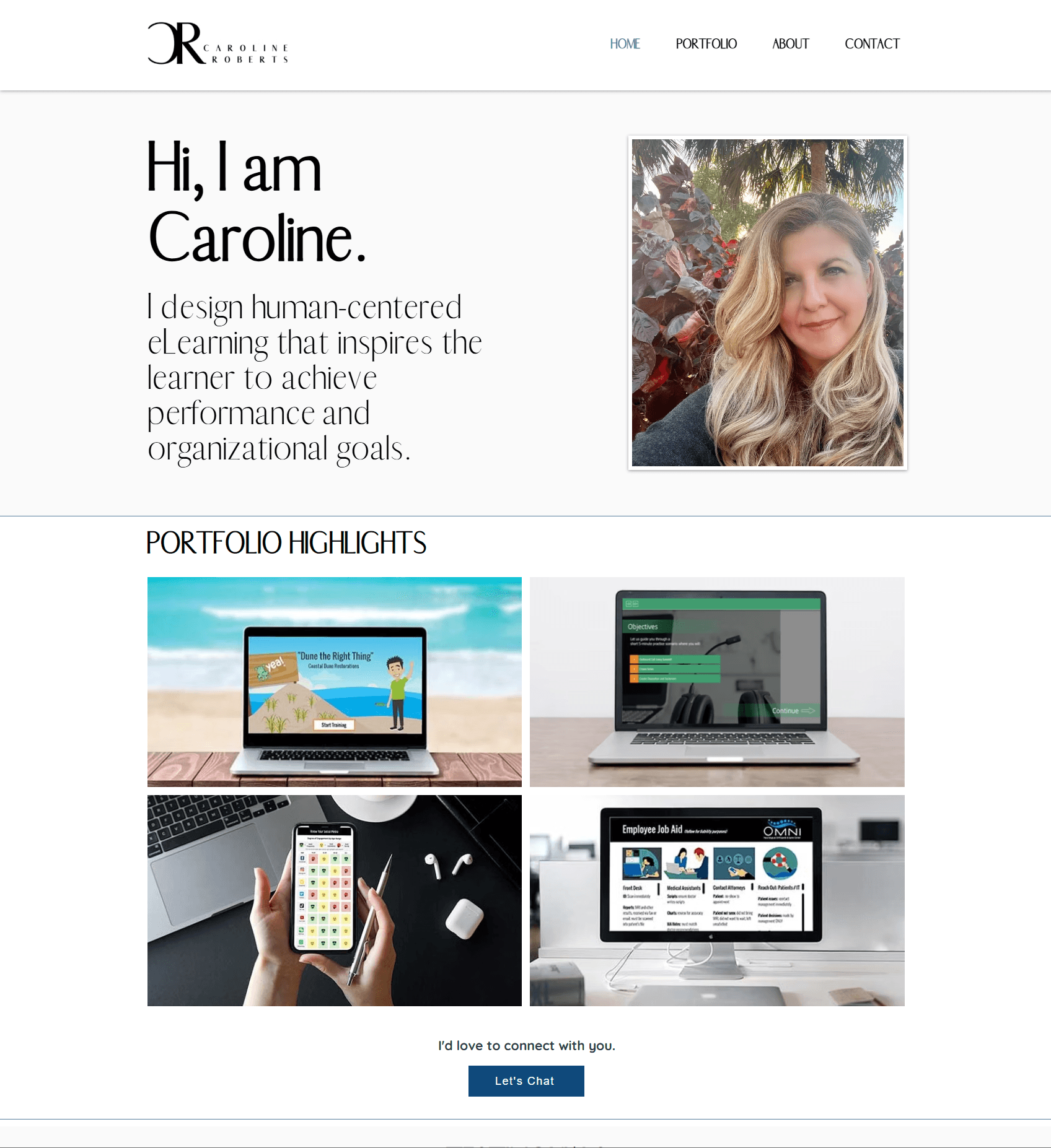 Caroline Roberts's portfolio homepage