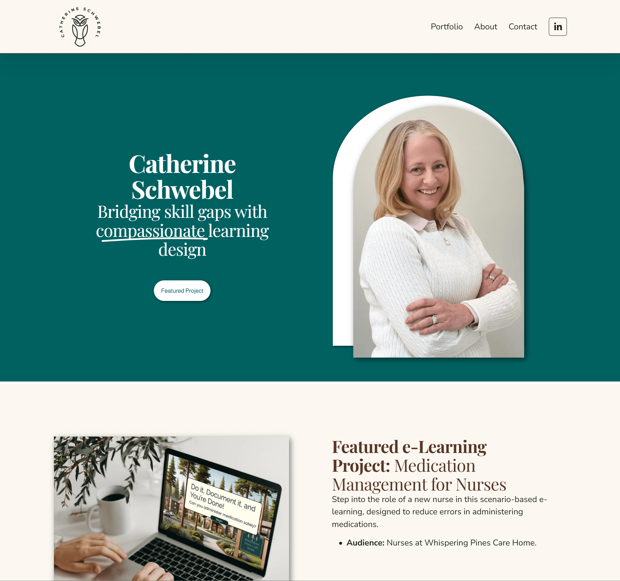 Catherine Schwebel's portfolio homepage