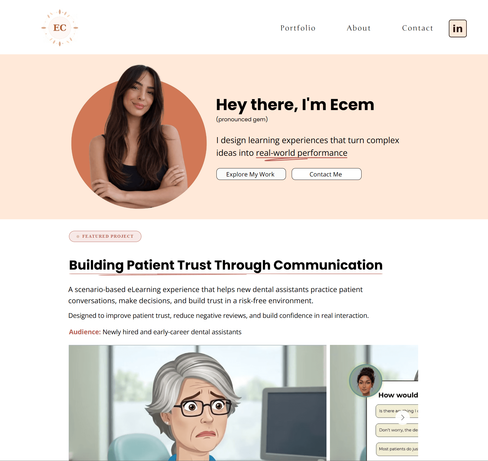 Ecem Carson's portfolio homepage