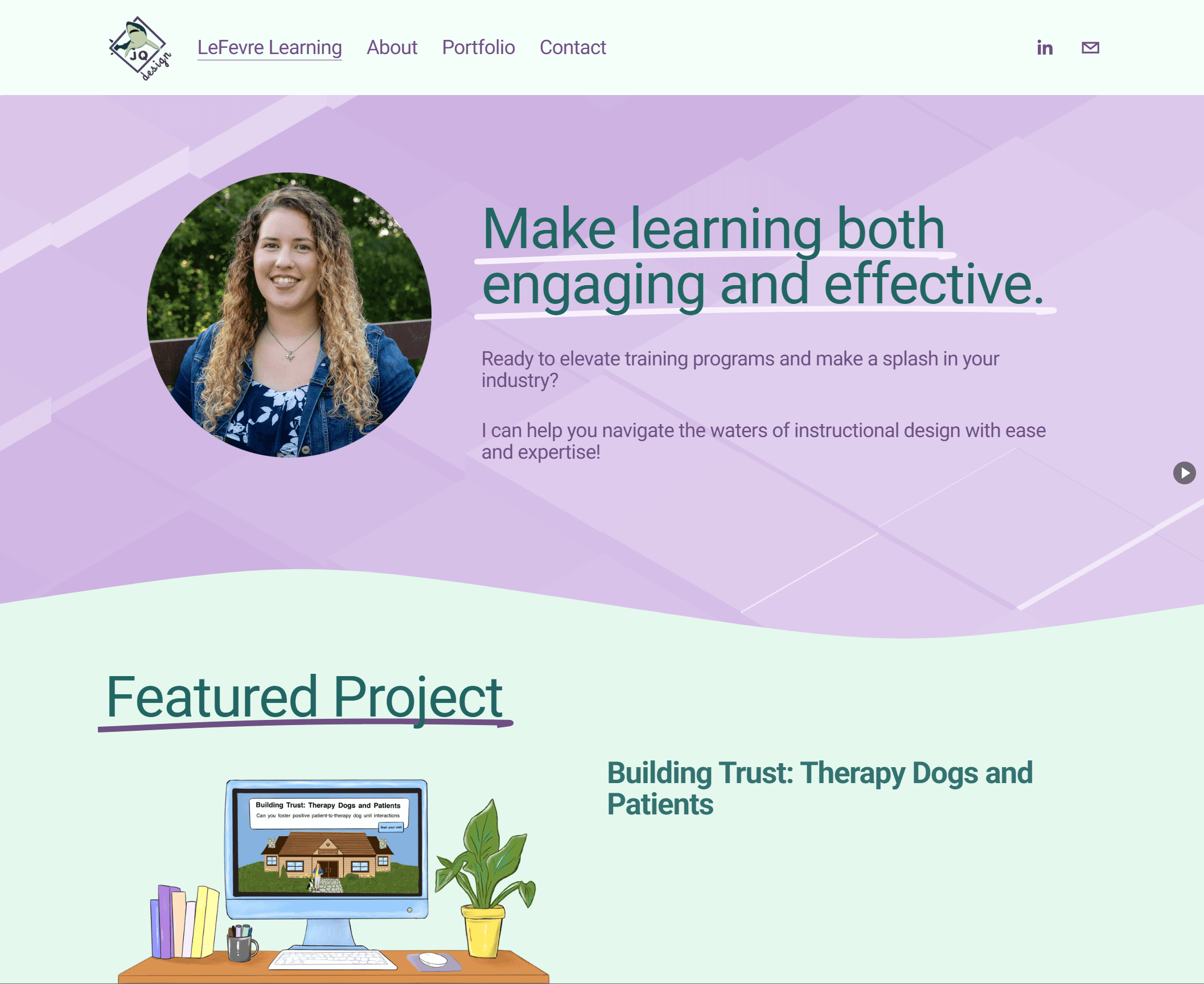 Jacqueline LeFevre's portfolio homepage