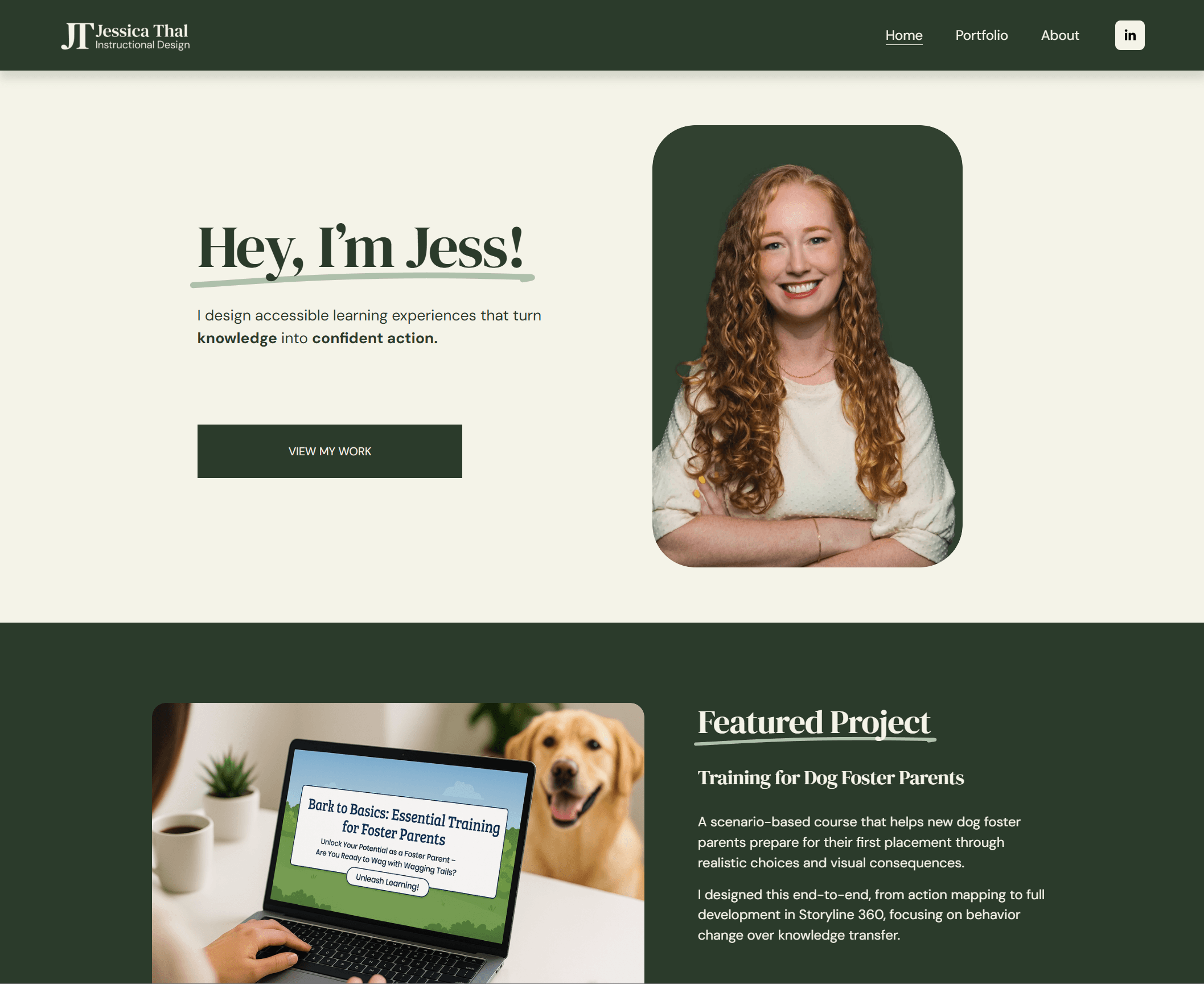 Jessica Thal's portfolio homepage
