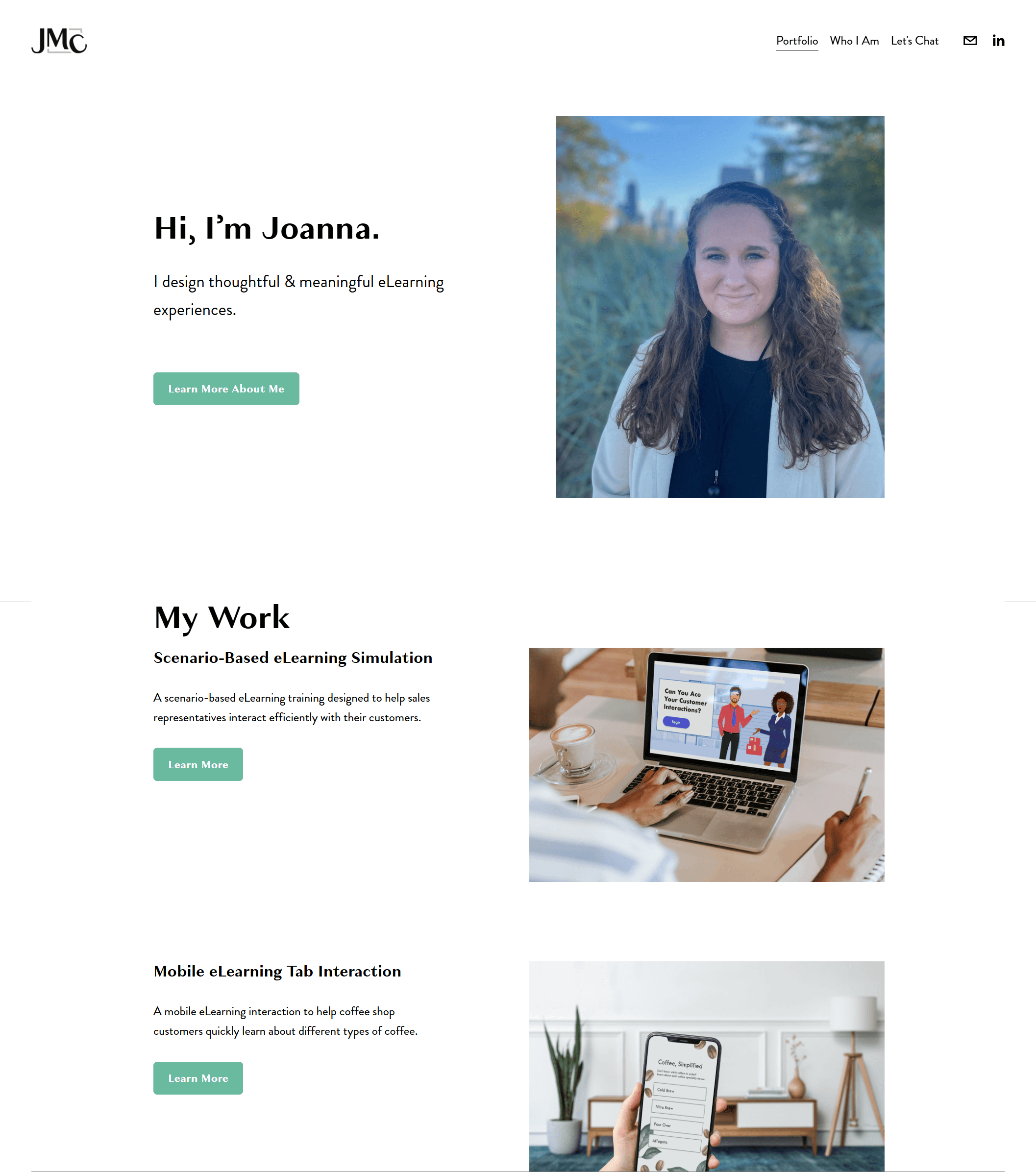 Joanna Cappuccilli's portfolio homepage