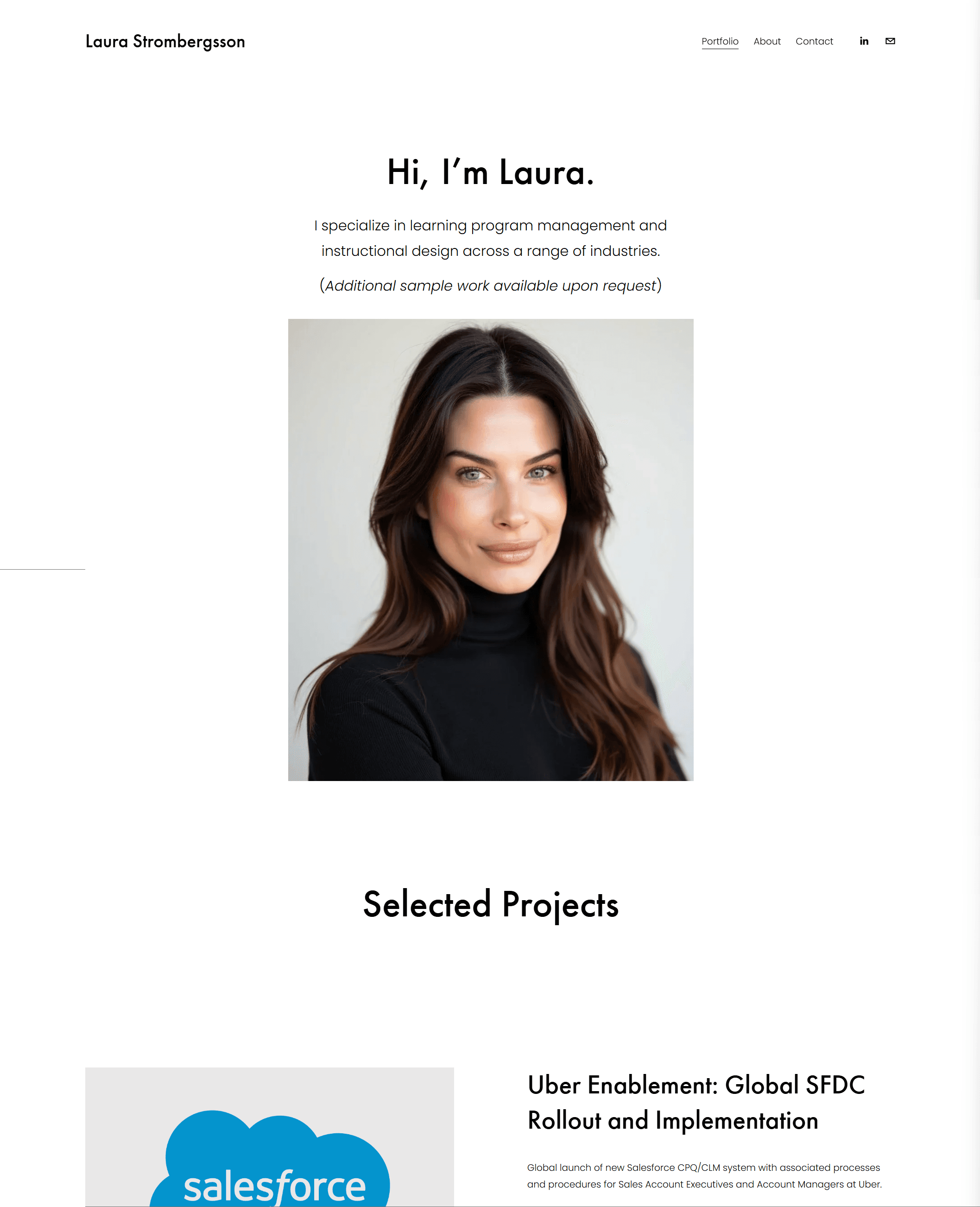 Laura Strombergsson's portfolio homepage