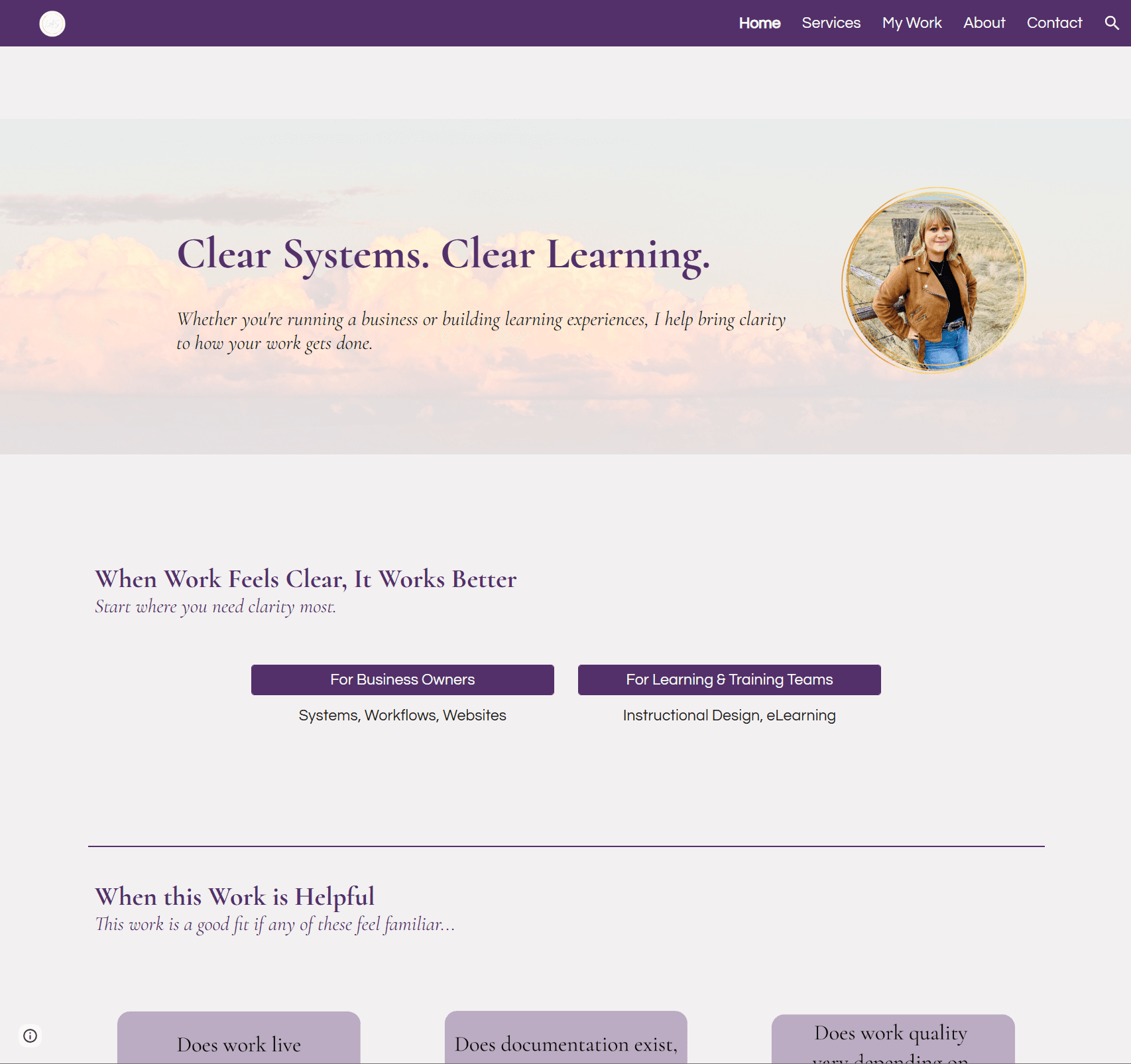 Rebecca Jordan's portfolio homepage