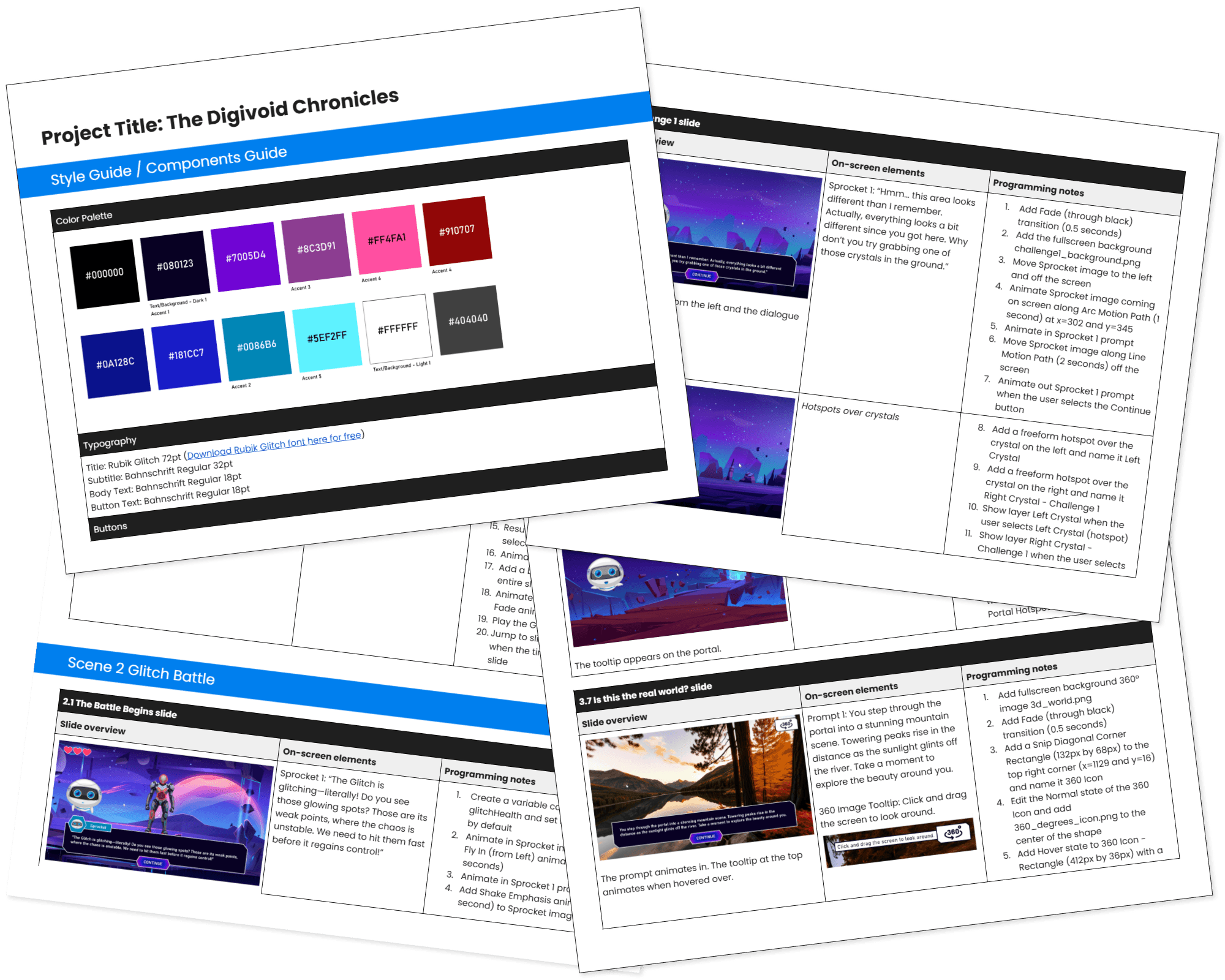 A preview of the AI Gamified Quiz storyboard